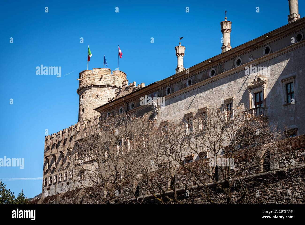 Mittelalterliche Burg der Stadt Trient, Castello del Buonconsiglio oder Castelvecchio, XIII-XVIII Jahrhundert, Trentino Südtirol, Italien, Europa Stockfoto