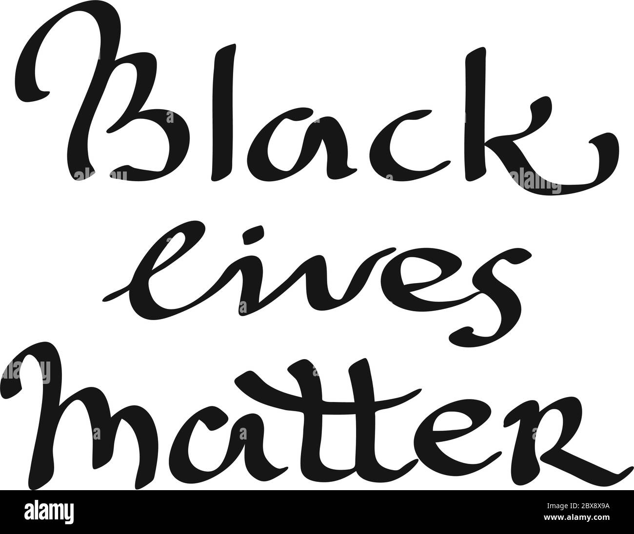 Schwarze Leben Sind Wichtig. Handgezeichnetes Zitat. Protestbanner über das Menschenrecht schwarzer Menschen in den USA. Vektorgrafik. Icon Poster für bedruckte m Stock Vektor