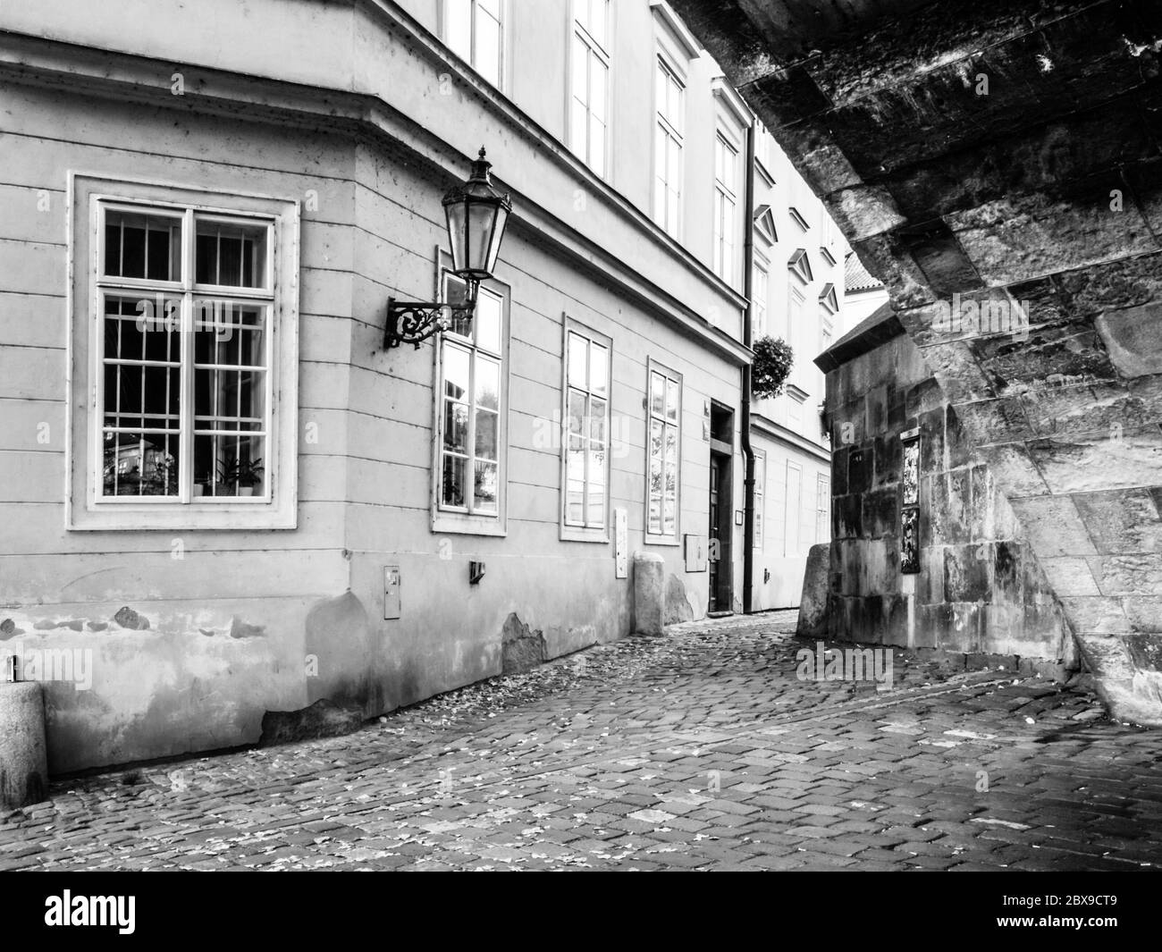 Prager Altstadt Winkel in schwarz-weiß, Tschechische Republik. Stockfoto