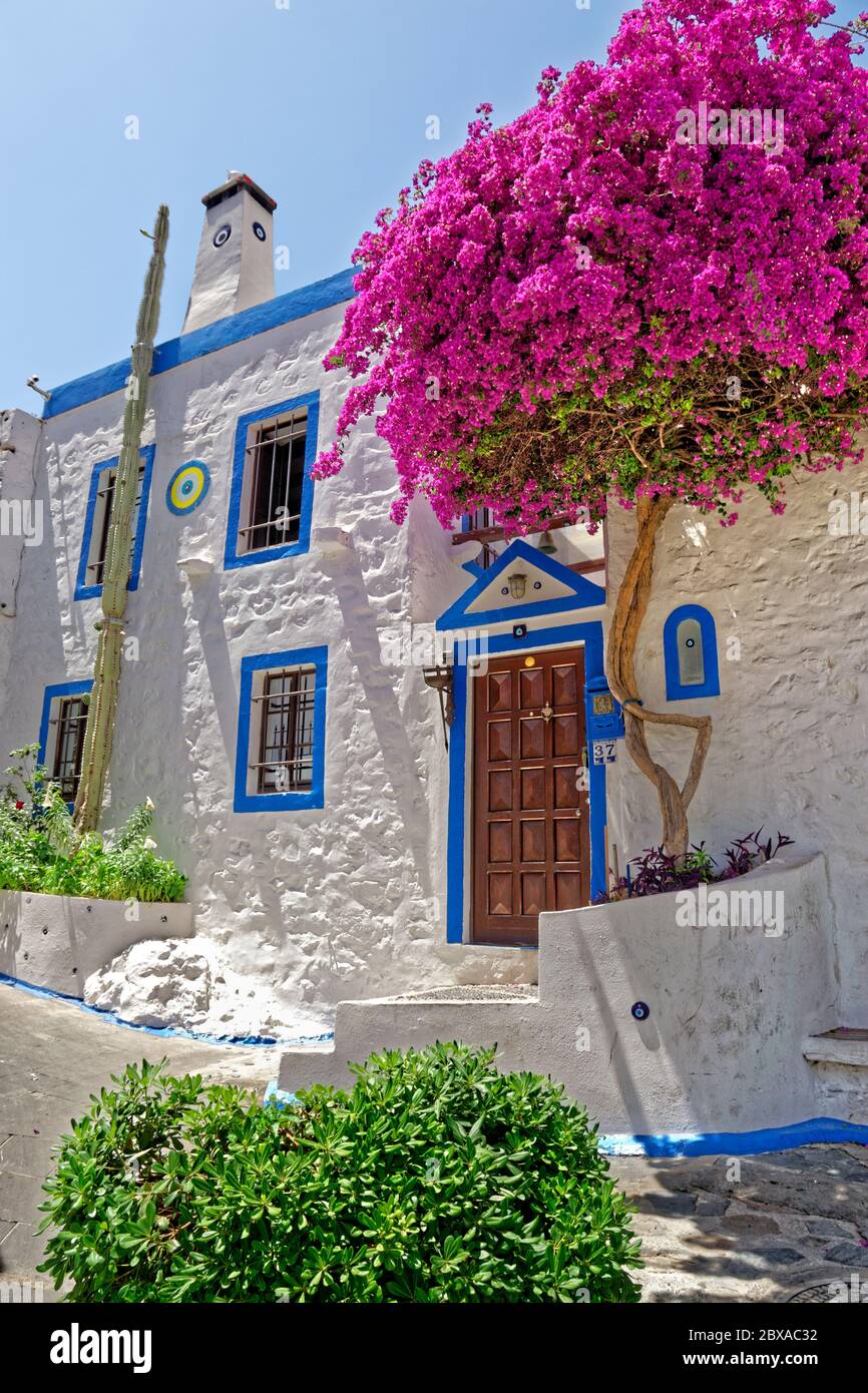 Typische alte Bodrum Steinhaus in Bodrum, Türkei. Stockfoto