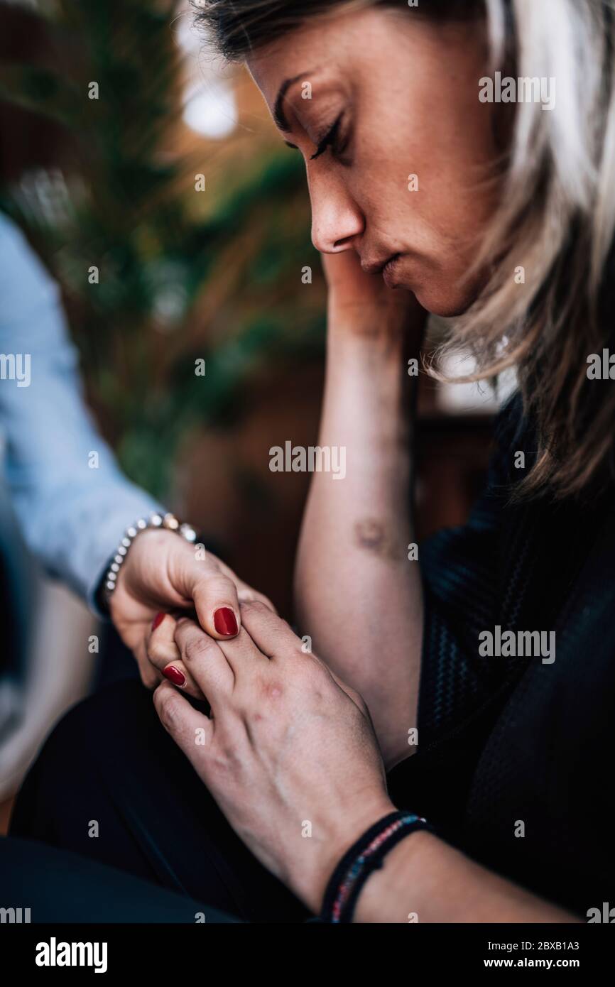 Patient mit Depression Störung Stockfoto