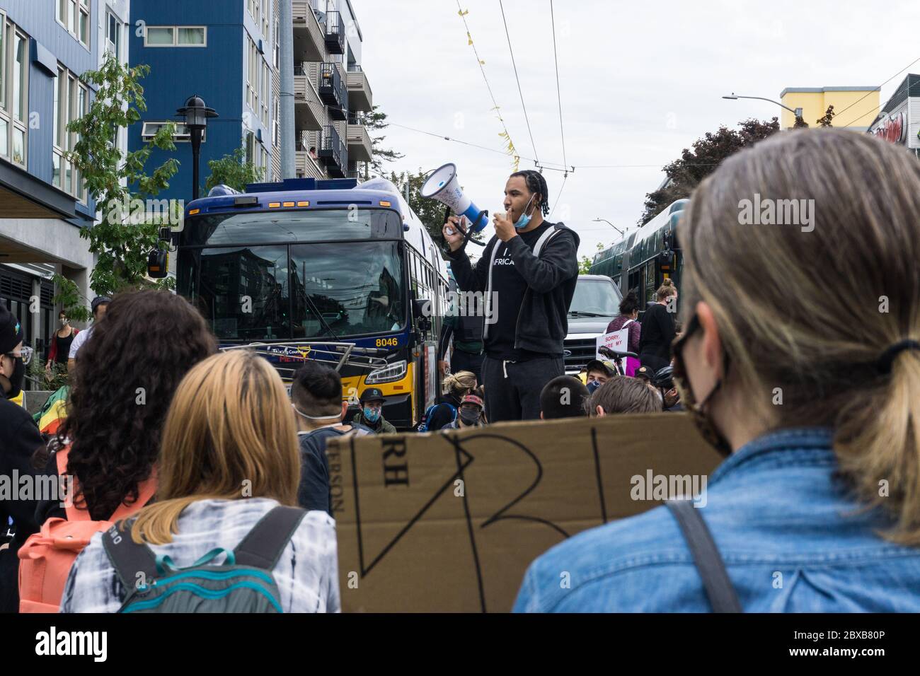 Schwarze Leben sind wichtig Protestler in Seattle Stockfoto