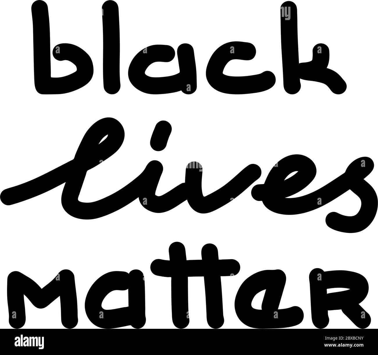 Schwarze Leben Sind Wichtig. Handgezeichnetes Zitat. Protestbanner über das Menschenrecht schwarzer Menschen in den USA. Vektorgrafik. Icon Poster für bedruckte m Stock Vektor