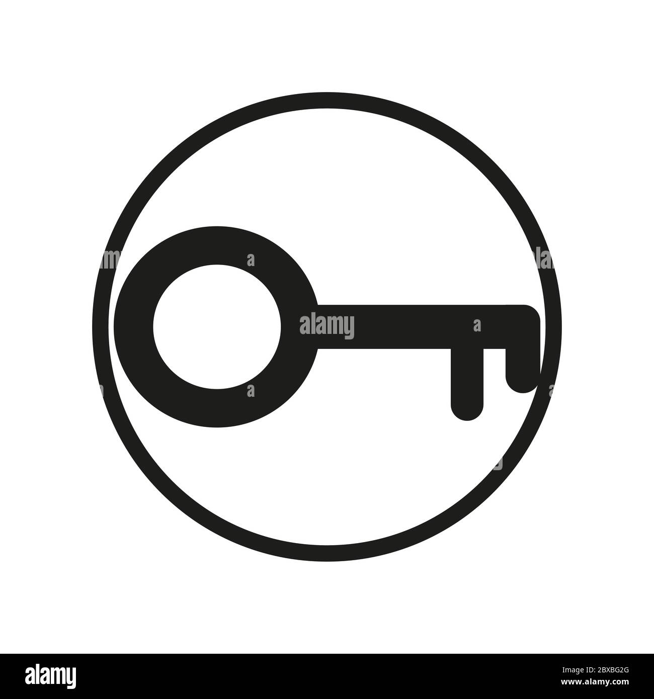 Schlüsselsymbol im Kreis. Vektorgrafik . Stock Vektor