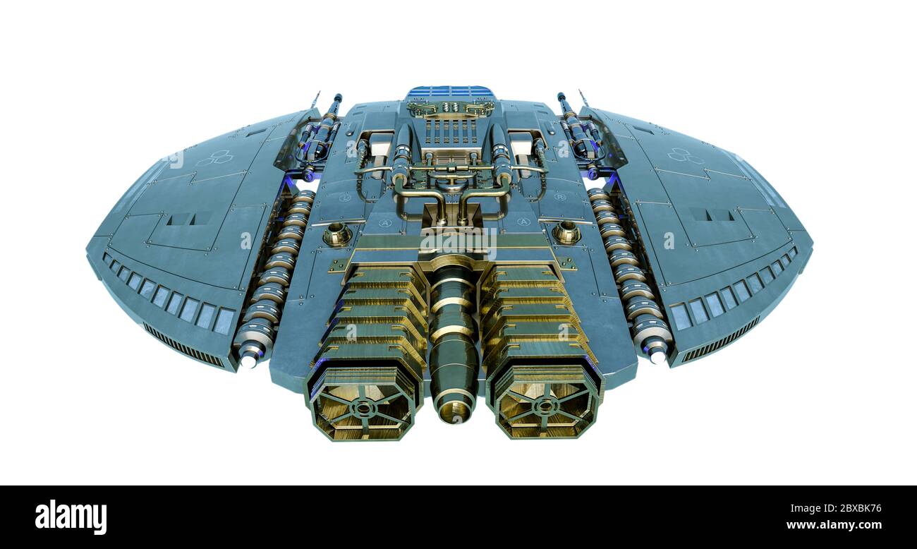 Raumschiff . Dieses Alien-Flugzeug ist sehr nützlich für alle Ihre Raum Grafik-Design-Kreationen, 3d-Illustration Stockfoto