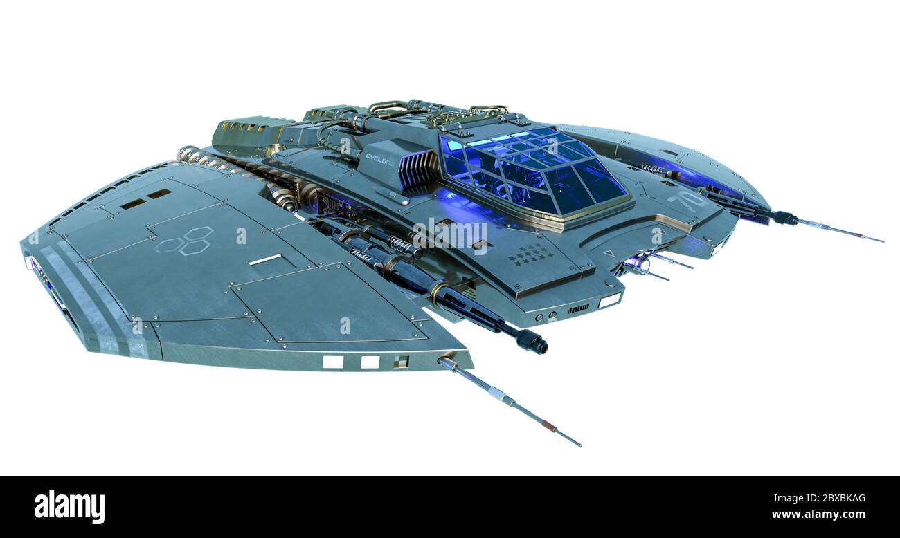 Raumschiff . Dieses Alien-Flugzeug ist sehr nützlich für alle Ihre Raum Grafik-Design-Kreationen, 3d-Illustration Stockfoto