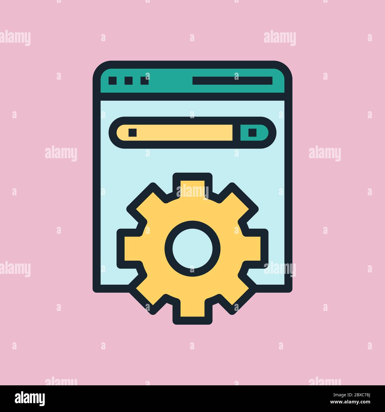 Optimierung Der Suchmaschine. Digitales Marketing Konzept Illustration, flaches Design linear Stil Banner. Verwendung für E-Mail-Newsletter, Header, Blog-Beiträge Stock Vektor