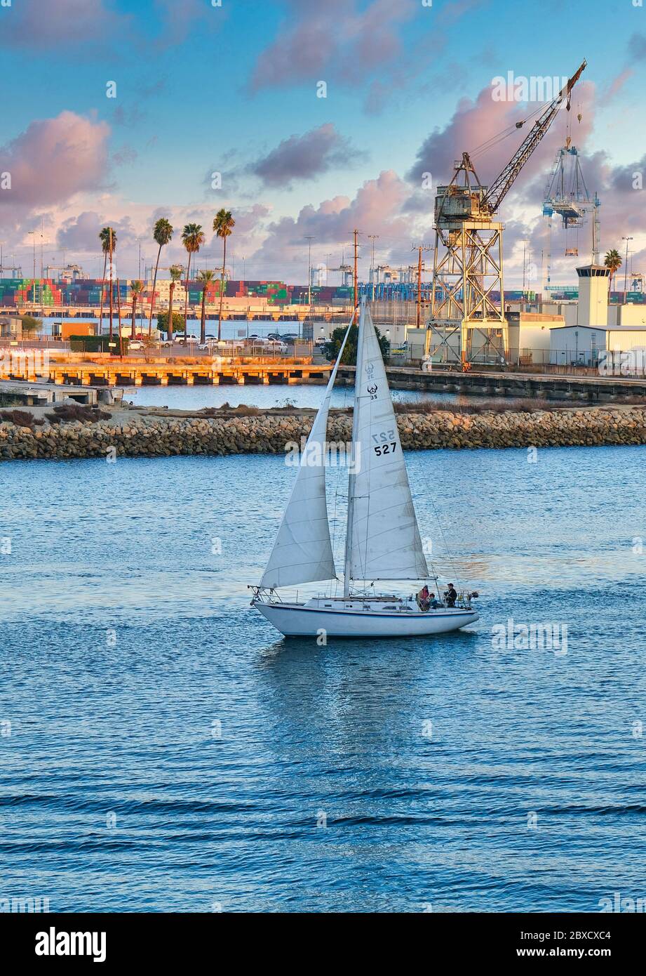 Saiboat in LA Harbour Stockfoto