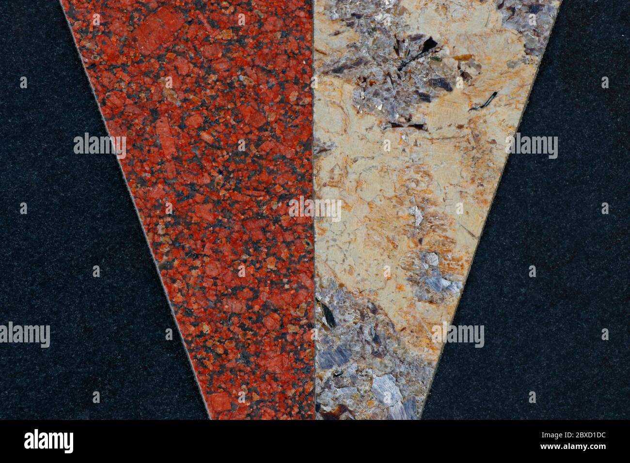 Vier verschiedene Marmor Texturen, Stein Hintergrund Stockfoto