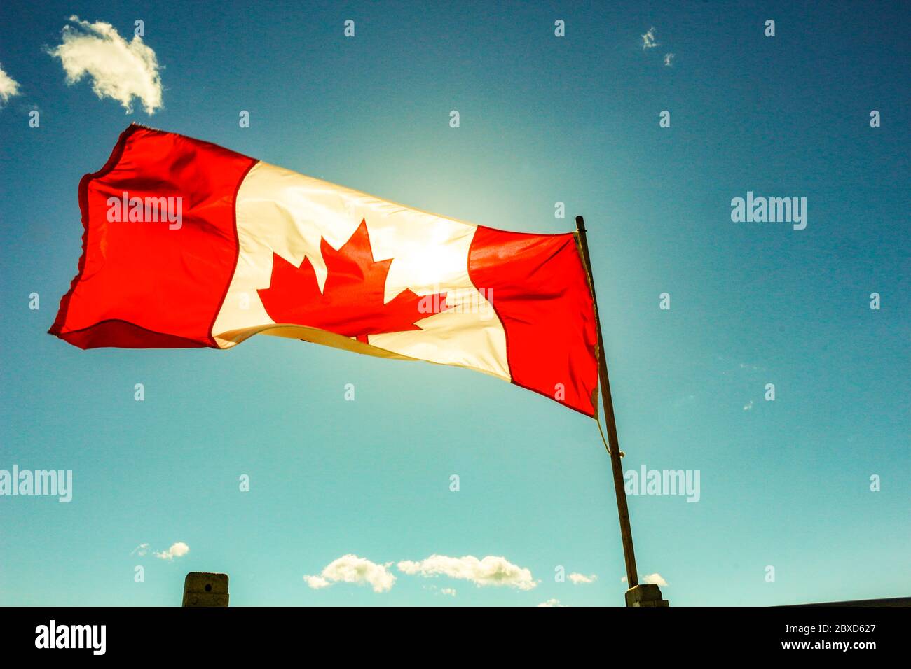Flagge Kanadas auf dem Mast Stockfoto