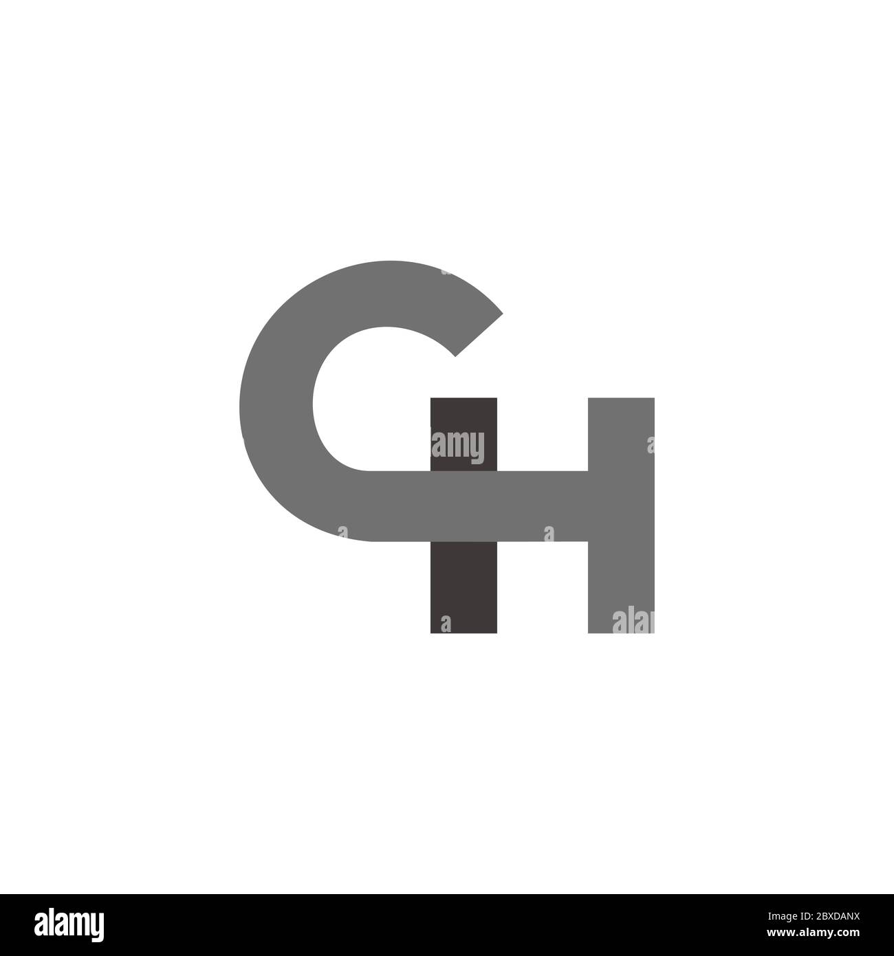 Brief ch einfaches verknüpftes Design Symbol Logo Vektor Stock Vektor