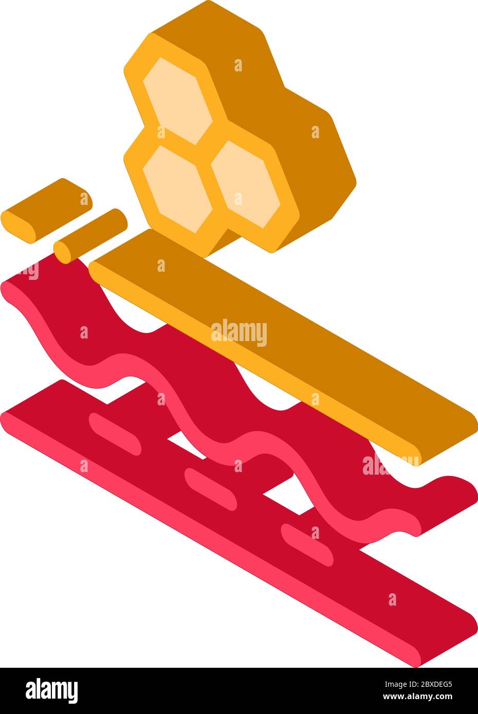 Partikelstruktur der Creme isometrische Symbol Vektor-Illustration Stock Vektor