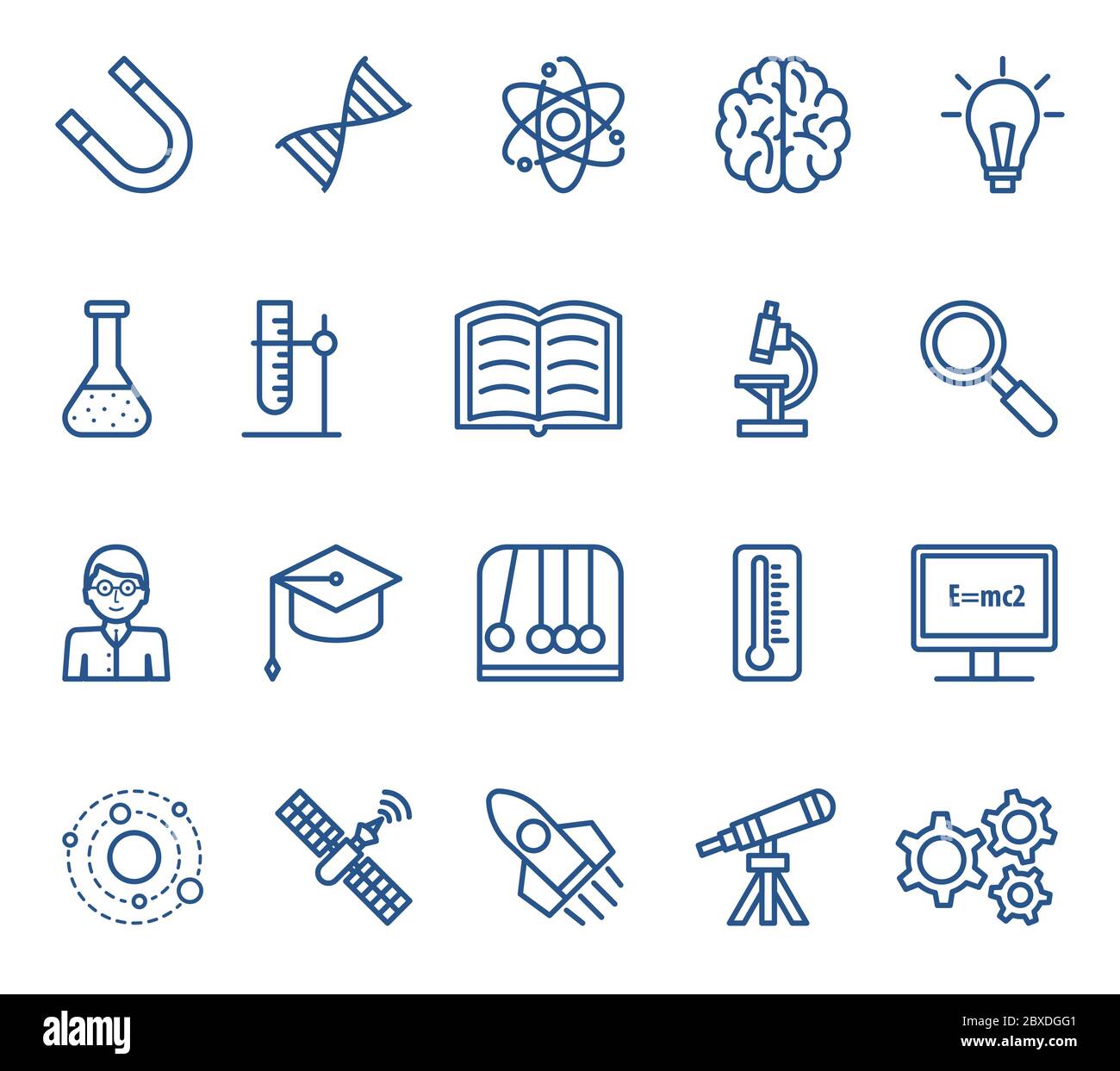 Science Icons. Vektorkollektion für lineare isolierte Illustrationen Stock Vektor