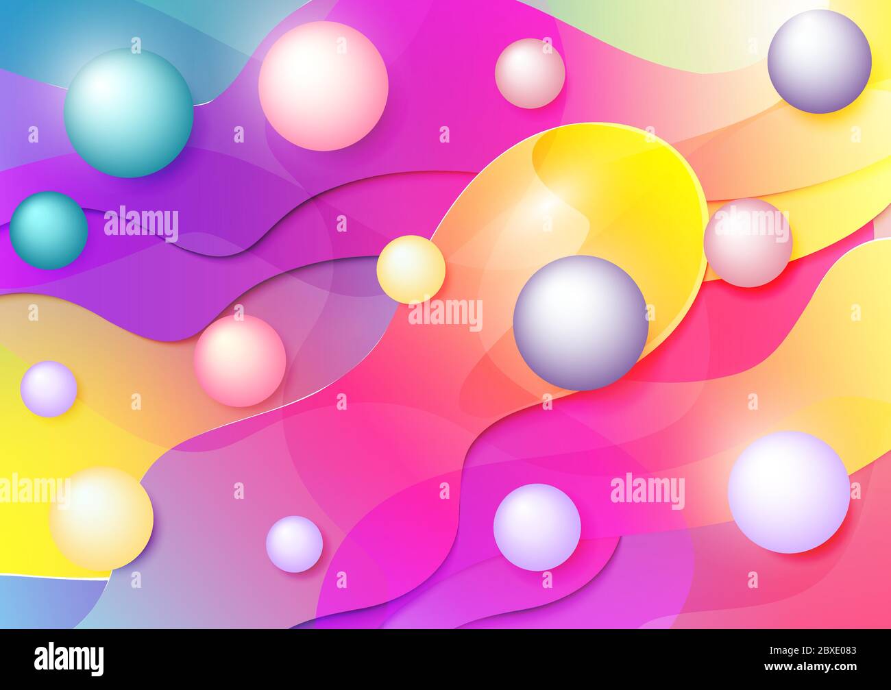 Farbenfroher geometrischer Hintergrund. Fluid Formen Zusammensetzung. Gummi Hintergrund. Flüssige Formen Zusammensetzung Stock Vektor