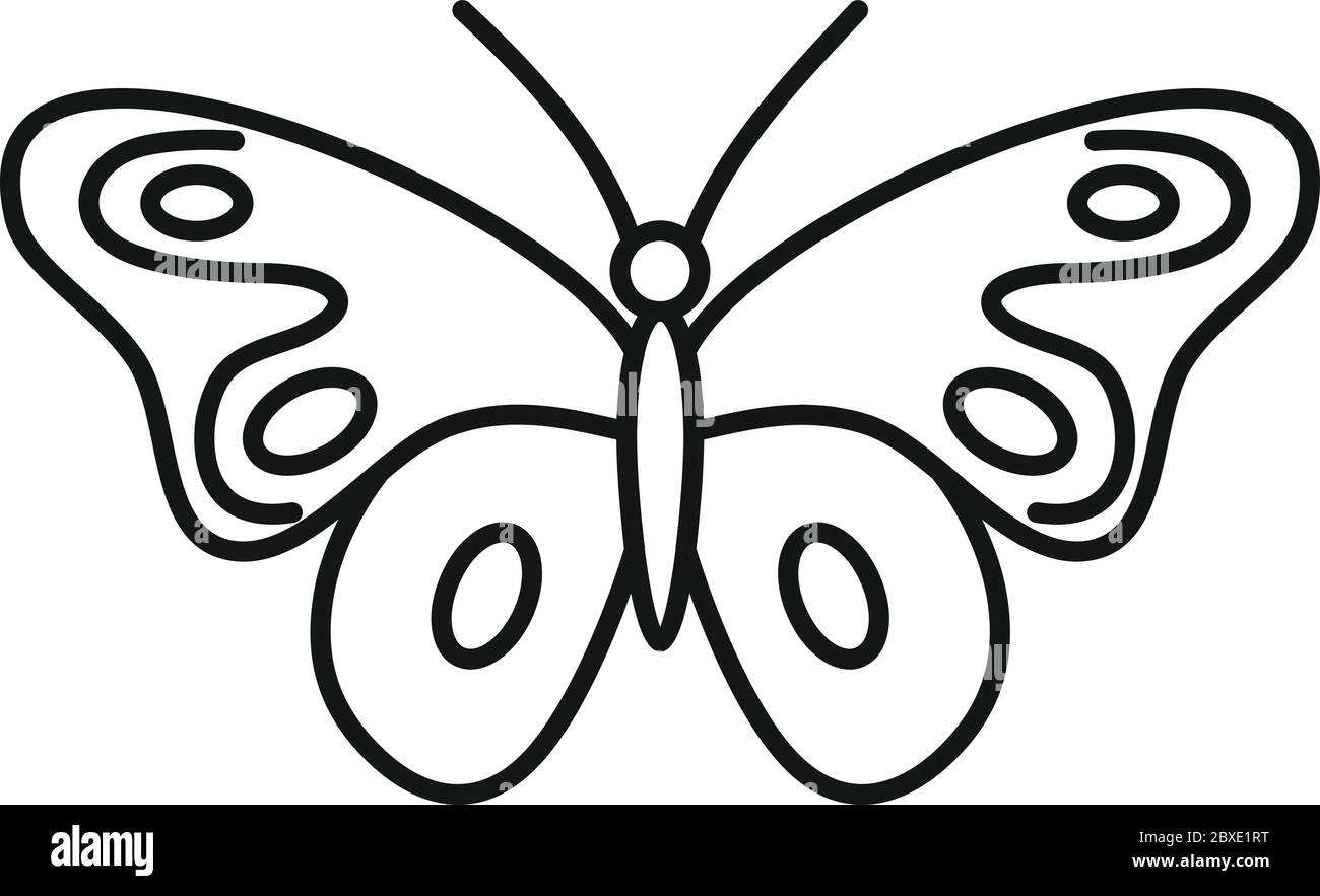 Symbol „fliegender Schmetterling“. Umriss fliegenden Schmetterling Vektor-Symbol für Web-Design isoliert auf weißem Hintergrund Stock Vektor