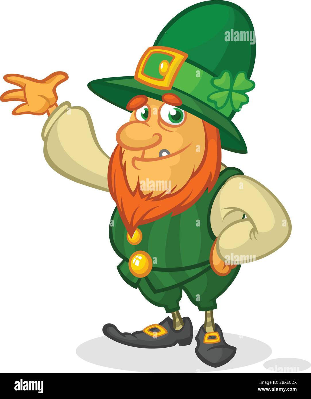 Cartoon Leprechaun Charakter. Vektorgrafik isoliert Stock Vektor