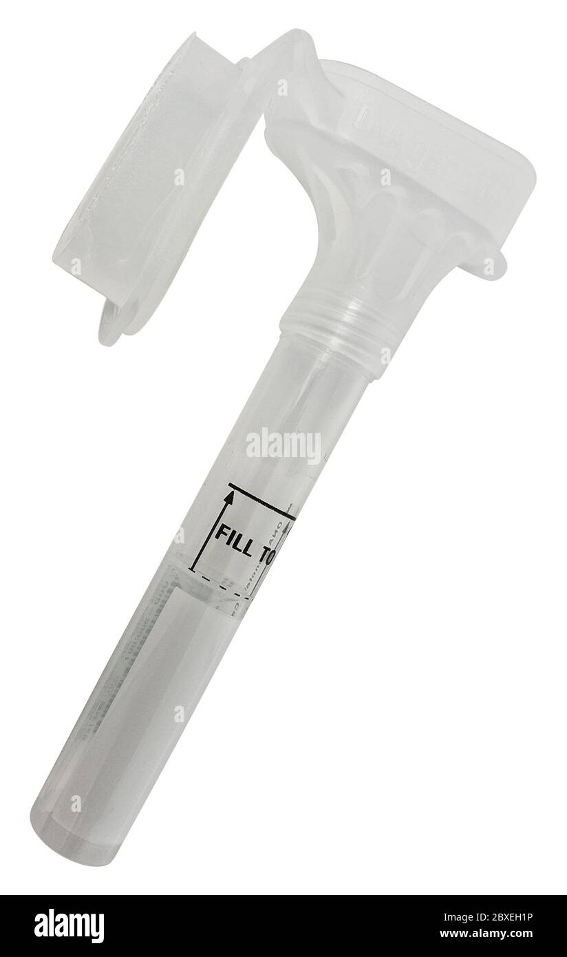 Mail in Speichel Probe Test Kit mit Clipping Path Stockfoto