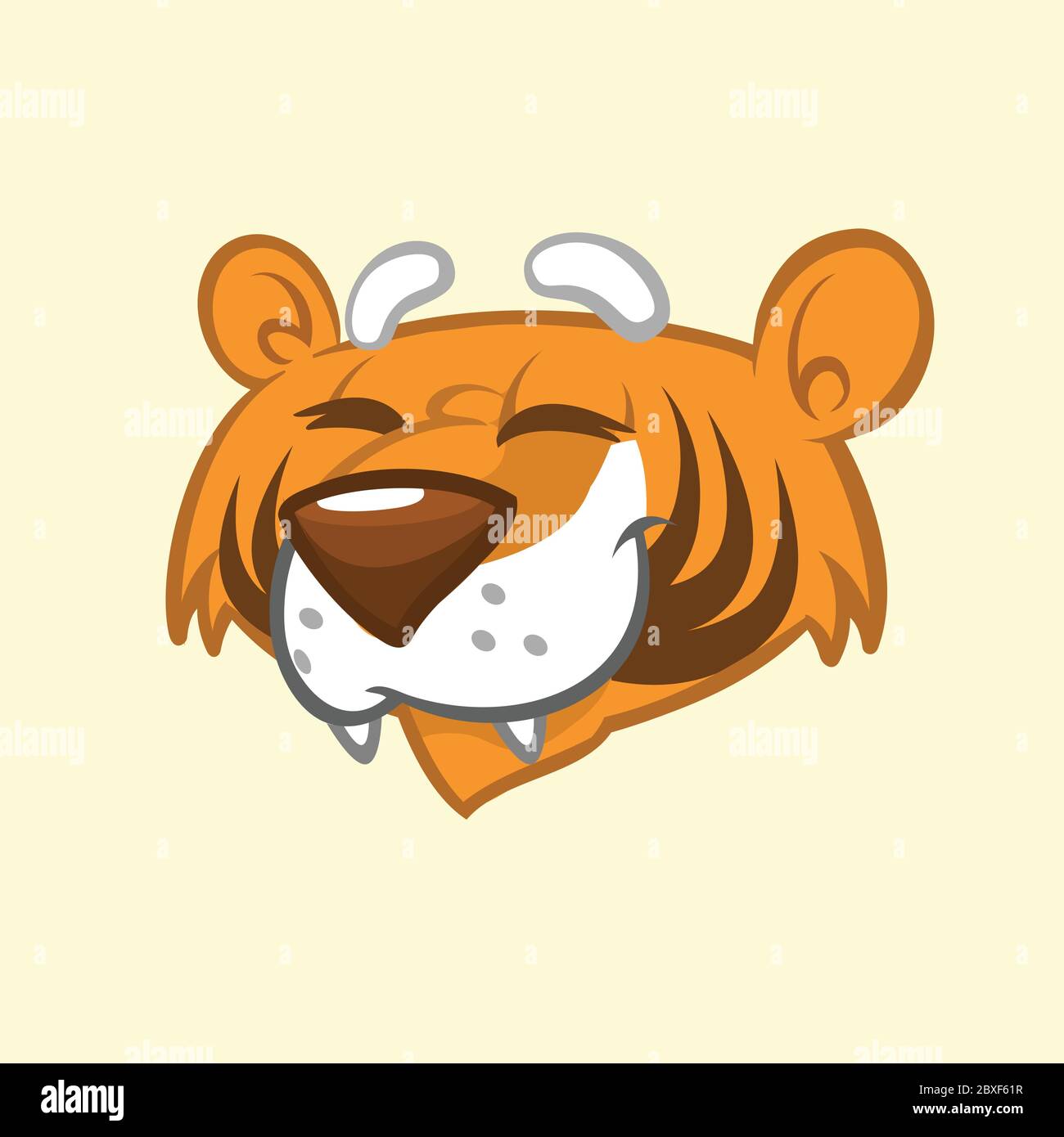 Cartoon Tiger Kopf Symbol. Vektorgrafik Stock Vektor