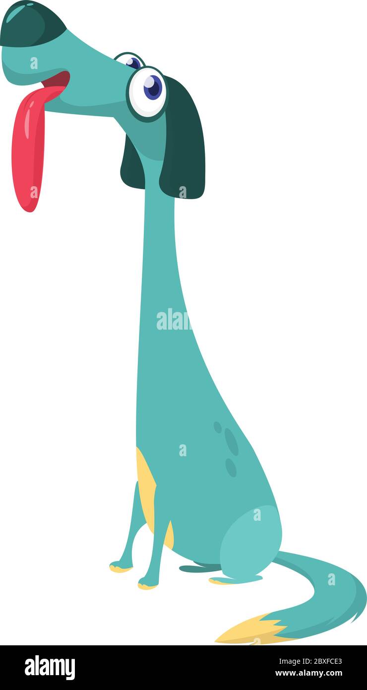 Cartoon Doberman pinscher Hund. Vektorilllustration. Design für Symbol oder Aufkleber Stock Vektor