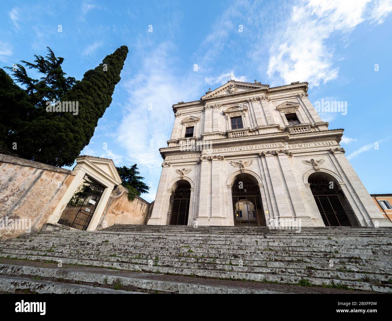 Barocke Fassade der Kirche San Gregorio al Celio von Giovanni Battista Soria - Rom, Italien Stockfoto