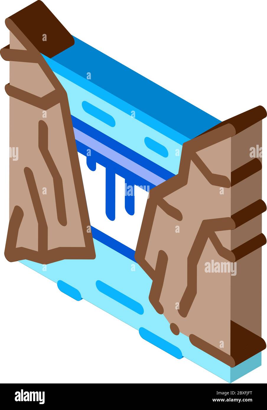 Isometrische Grafik für Felspelzgeländegängige Symbole Stock Vektor