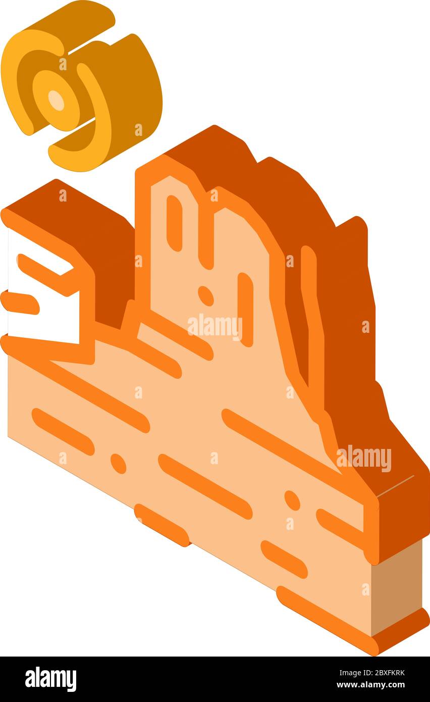 Felsschlucht isometrische Symbol Vektor-Illustration Stock Vektor