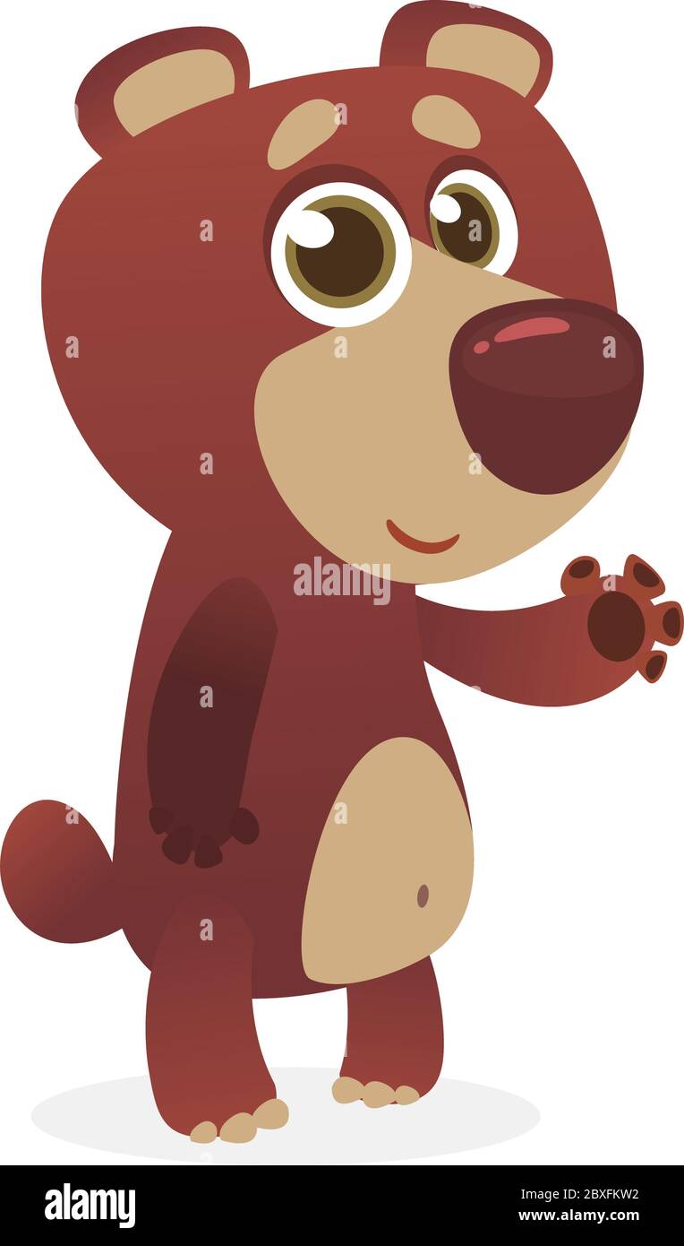 Cool Cartoon Grizzly Bär. Vektordarstellung eines Bären, der die Hand  winkt. Isoliert auf weiß. Design für Druck, Verpackung oder  Buchillustrationen Stock-Vektorgrafik - Alamy