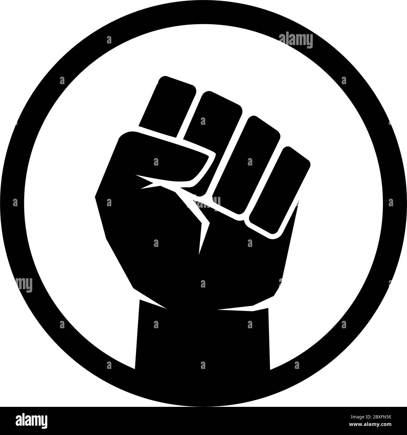 Symbol für erhobene Faust, Zeichen der Faust der schwarzen Lebensmacht Stock Vektor