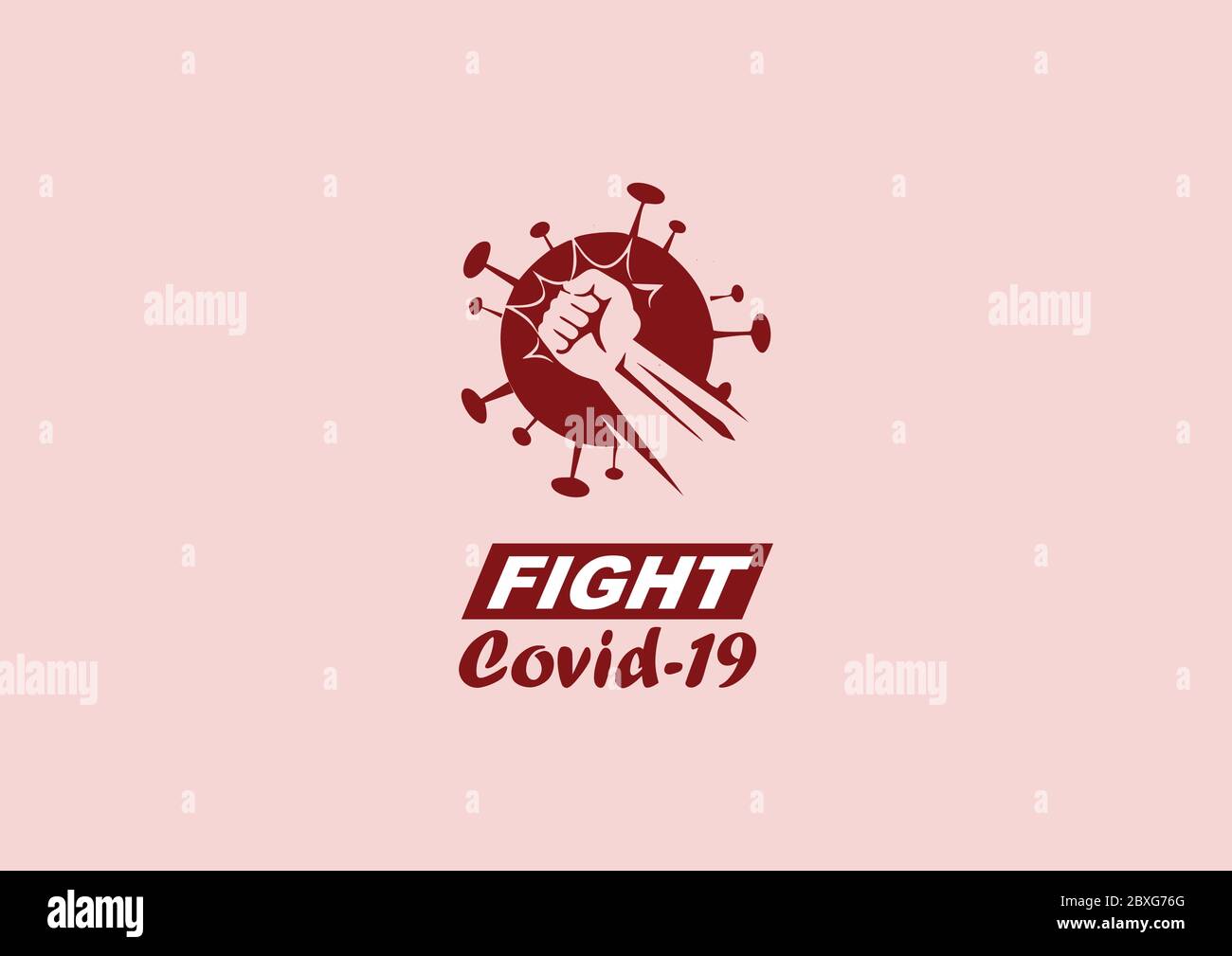 Kämpfe Gegen Covid-19 Mit Dem Sucker Punch Kampagne Logo Symbol Stock Vektor