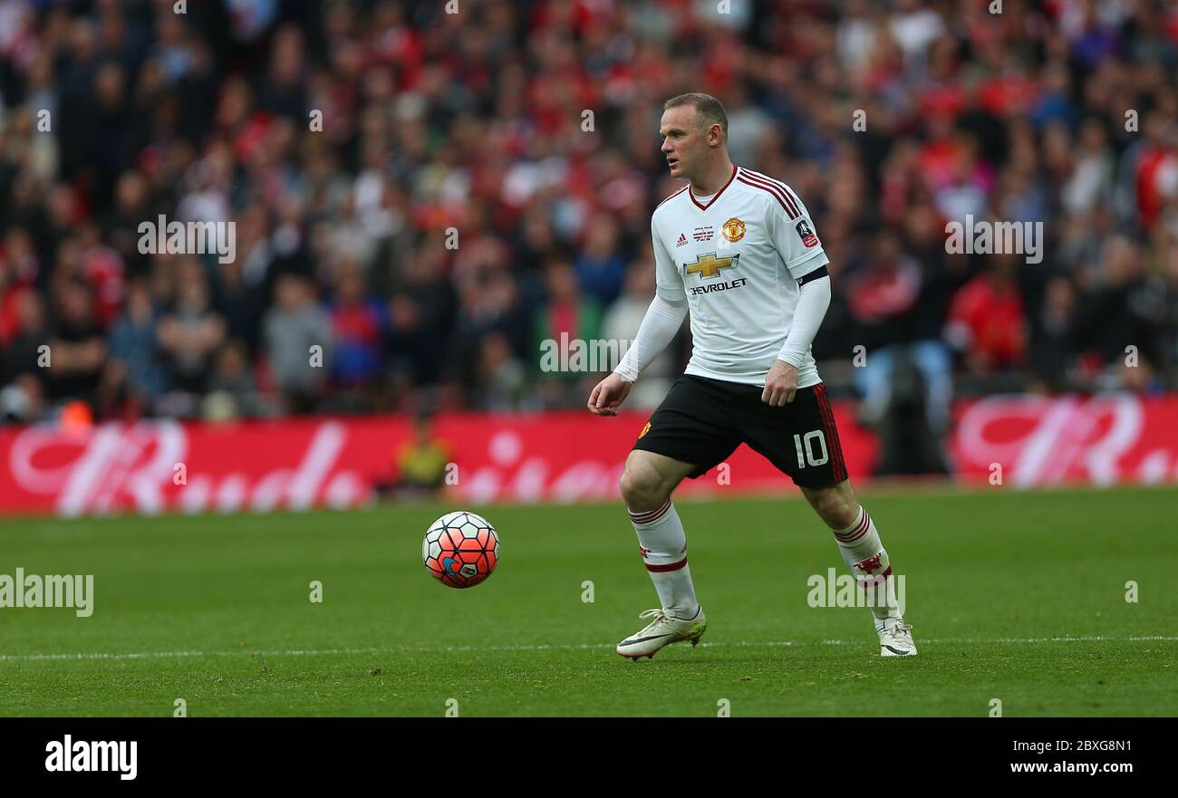 Wayne Rooney von Manchester United wurde beim FA Cup Finale zwischen Manchester United und Crystal Palace im Wembley Stadium am 21. Mai 2016 gesehen. Foto James Boardman / Teleaufnahmen Stockfoto