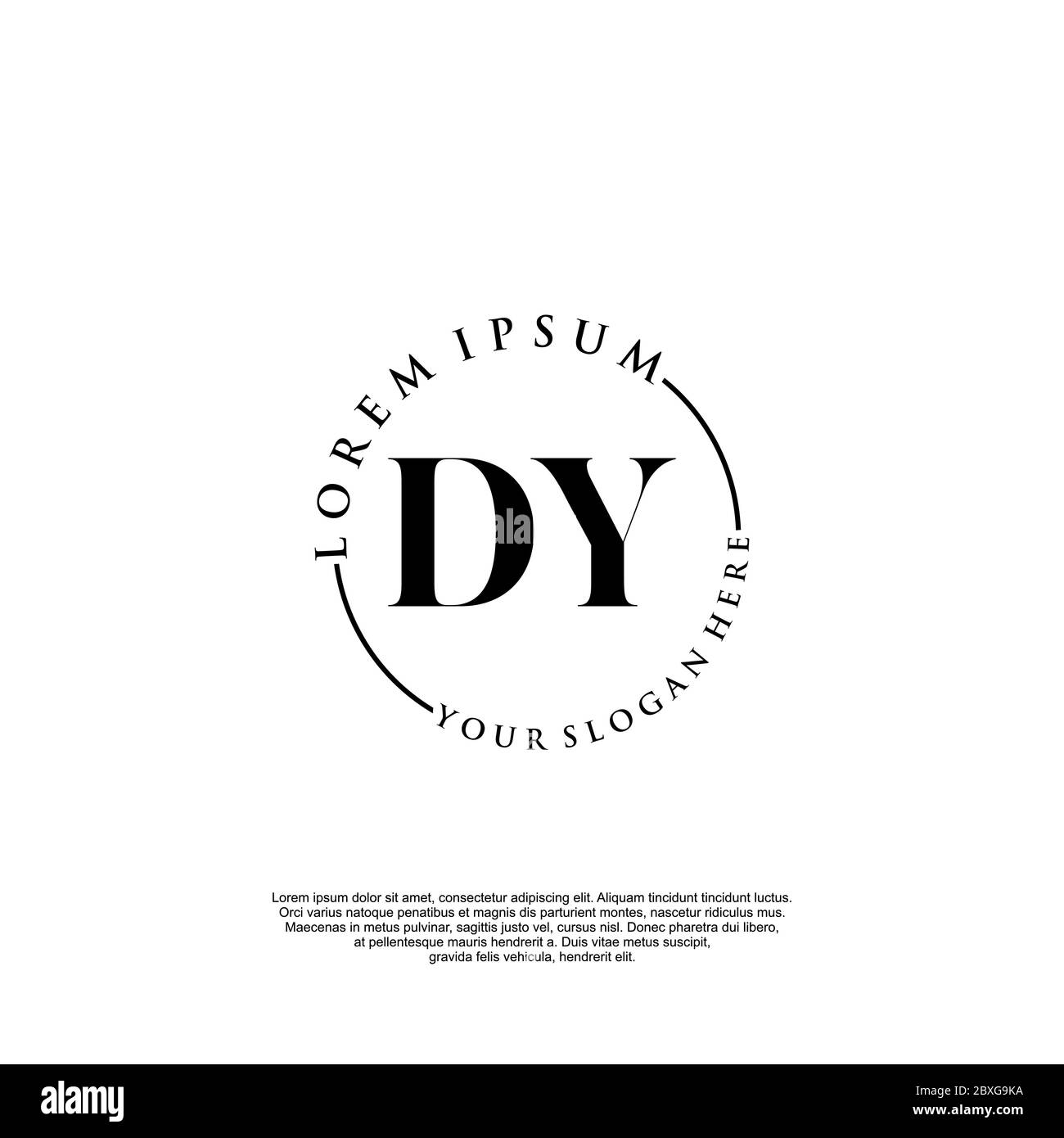 Vorlage für DY-Initial Handwriting Logo Stock Vektor
