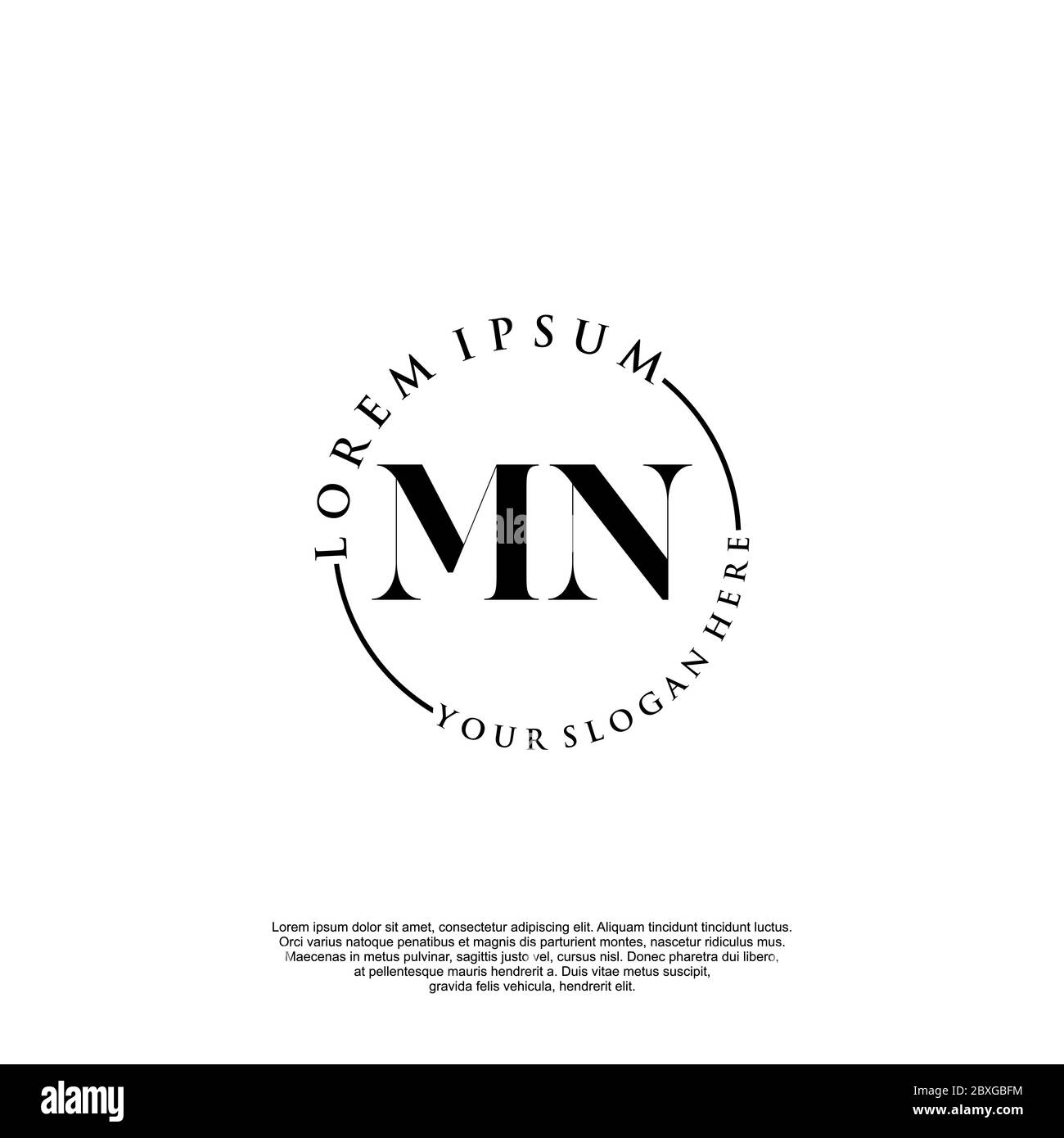 Vorlage für MN-Initial Handwriting-Logo Stock Vektor