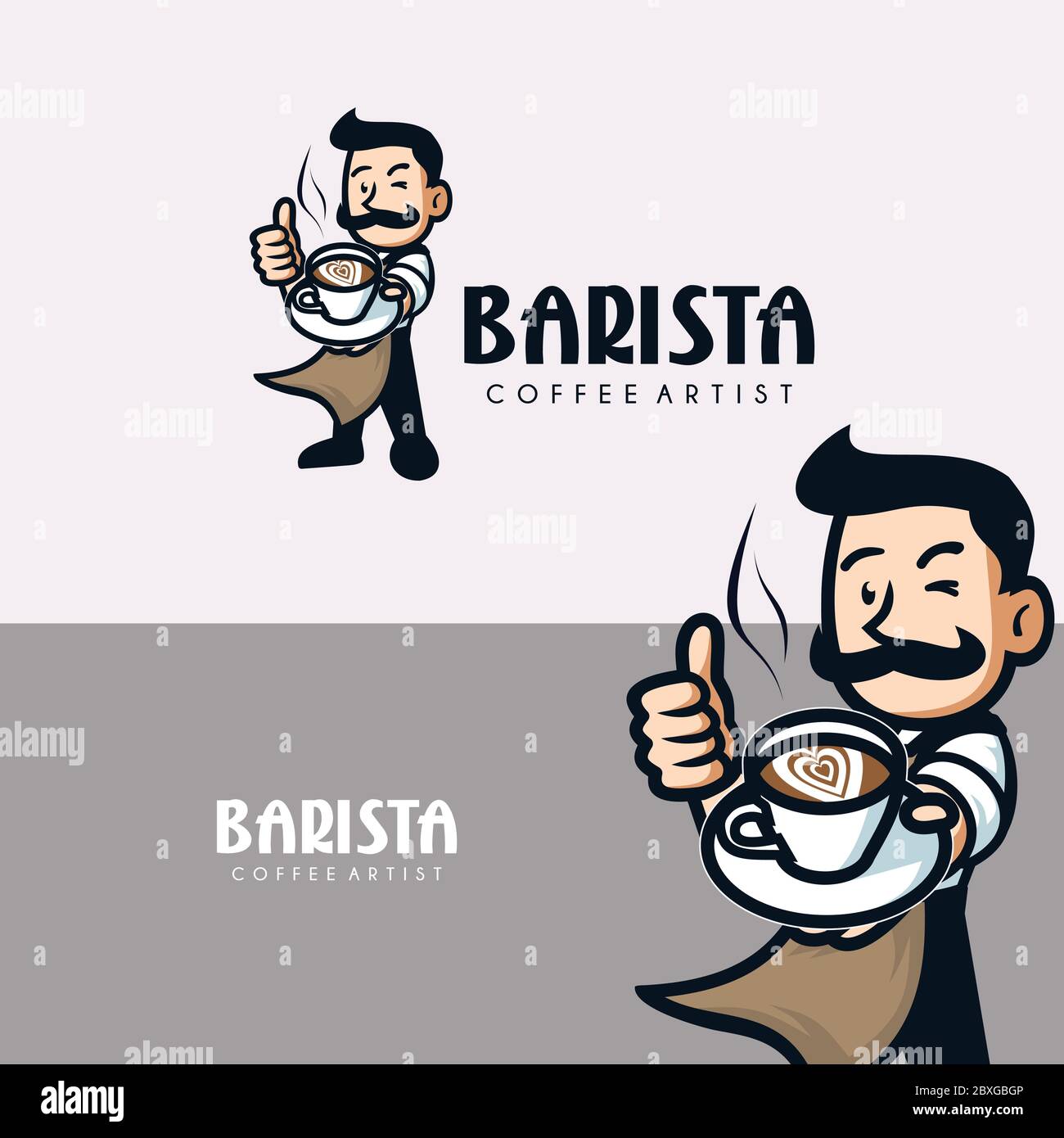 Barista Cafe Logo Stock Vektor