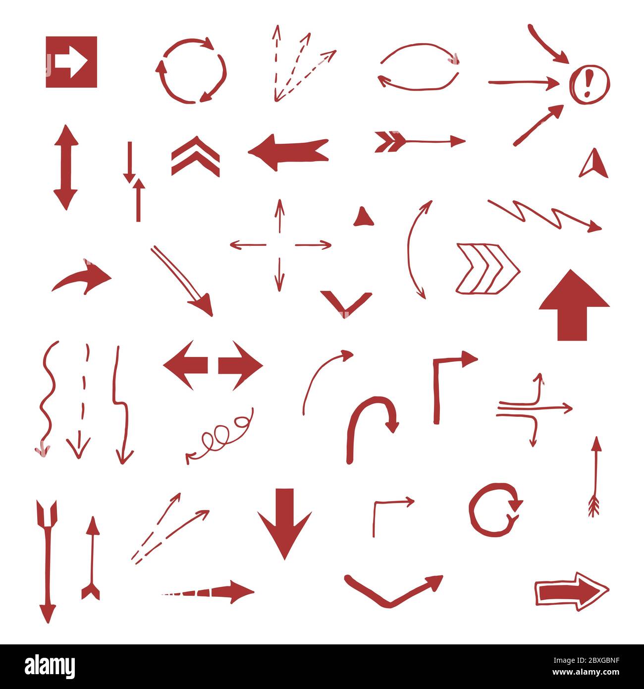 Handgezeichneter Pfeil gesetzt. Vektorgrafik. Stock Vektor