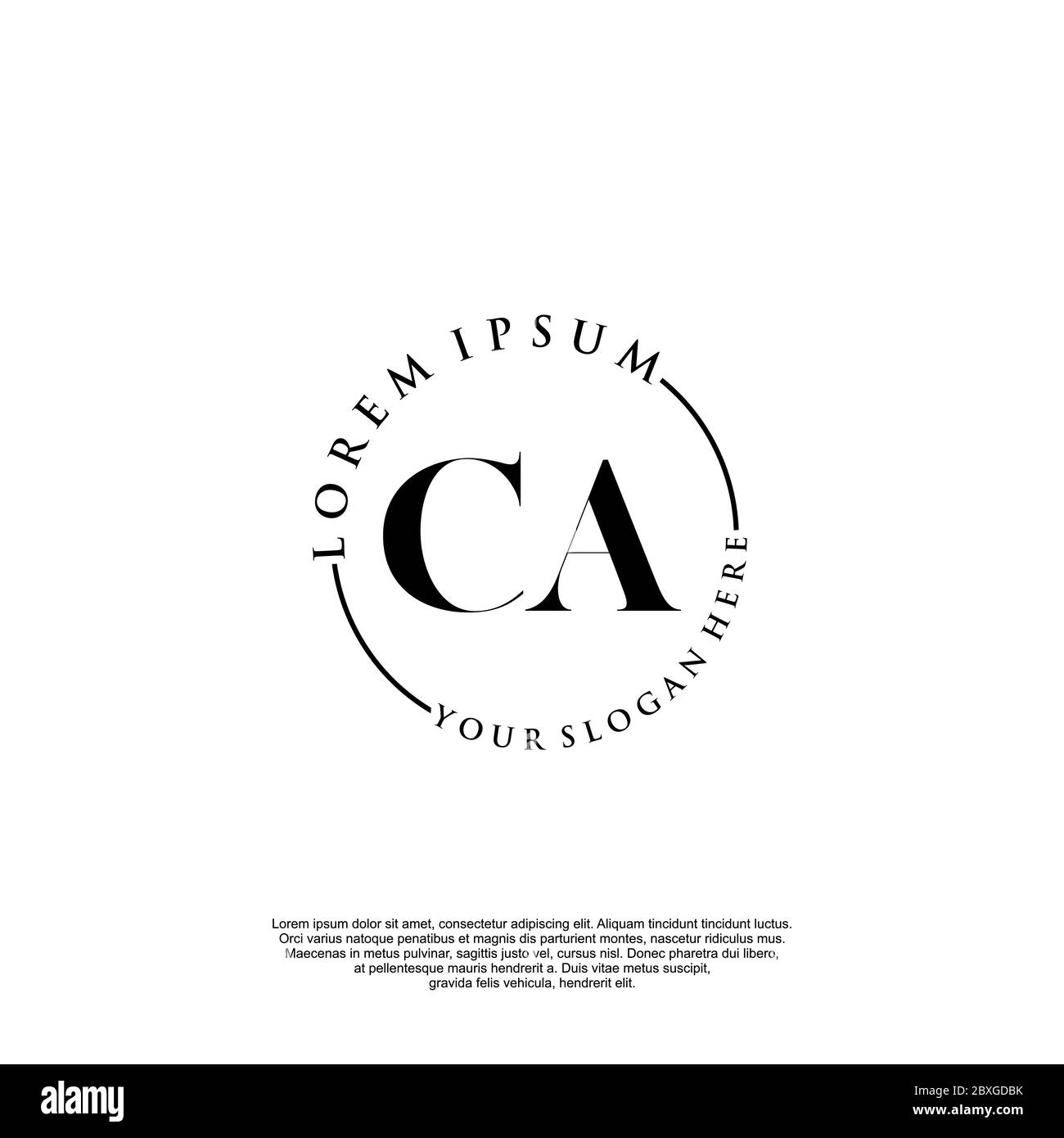CA Initial Handwriting Logo Template Vektor Stock Vektor