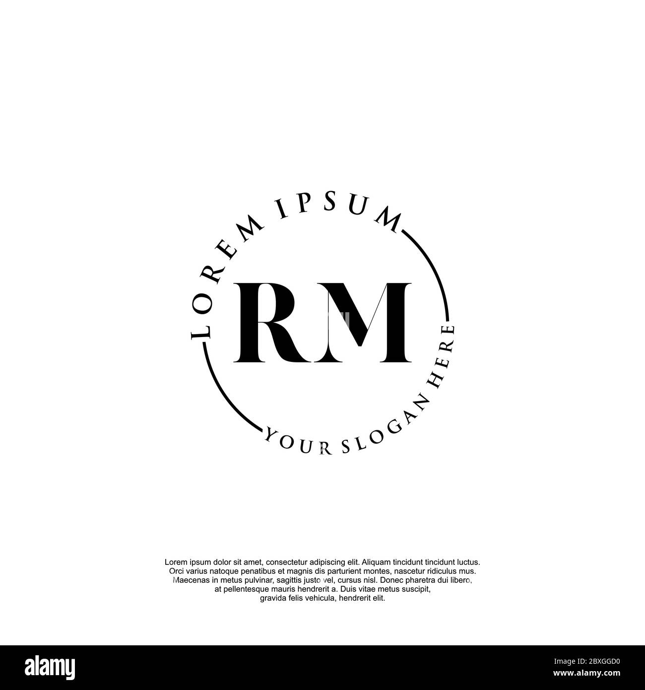 Vorlage für RM-Initial Handwriting-Logo Stock Vektor