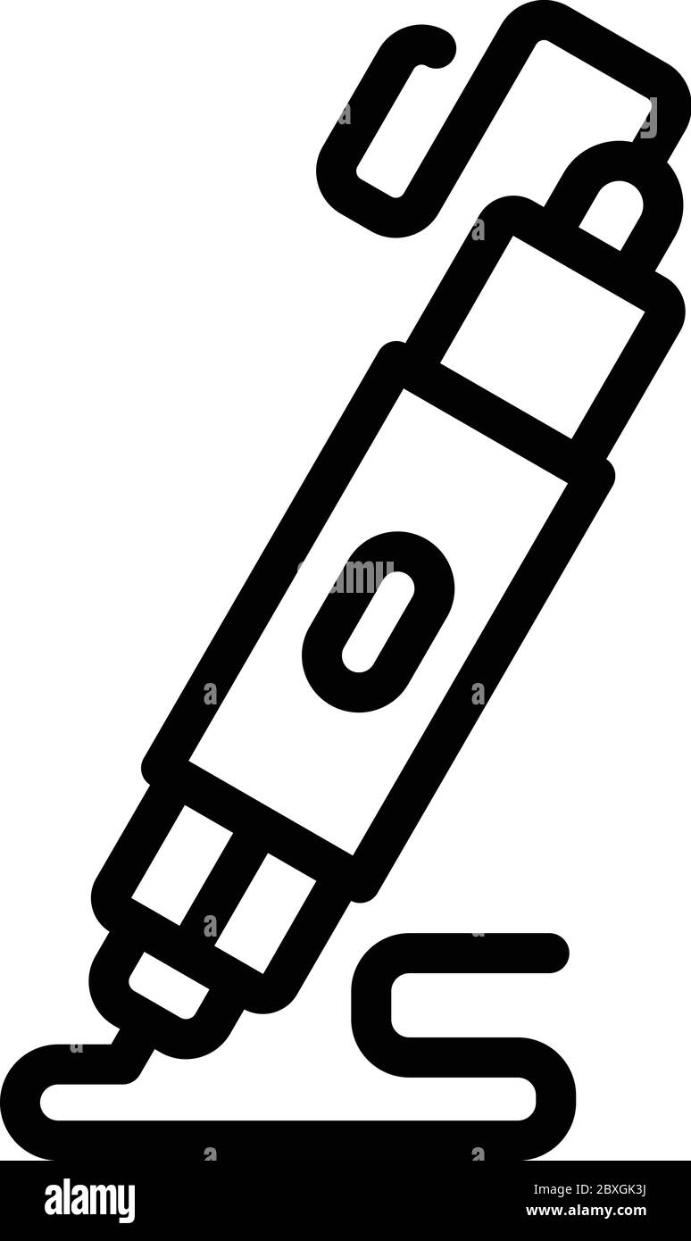 3d cool Stift Symbol, Umriss Stil Stock Vektor