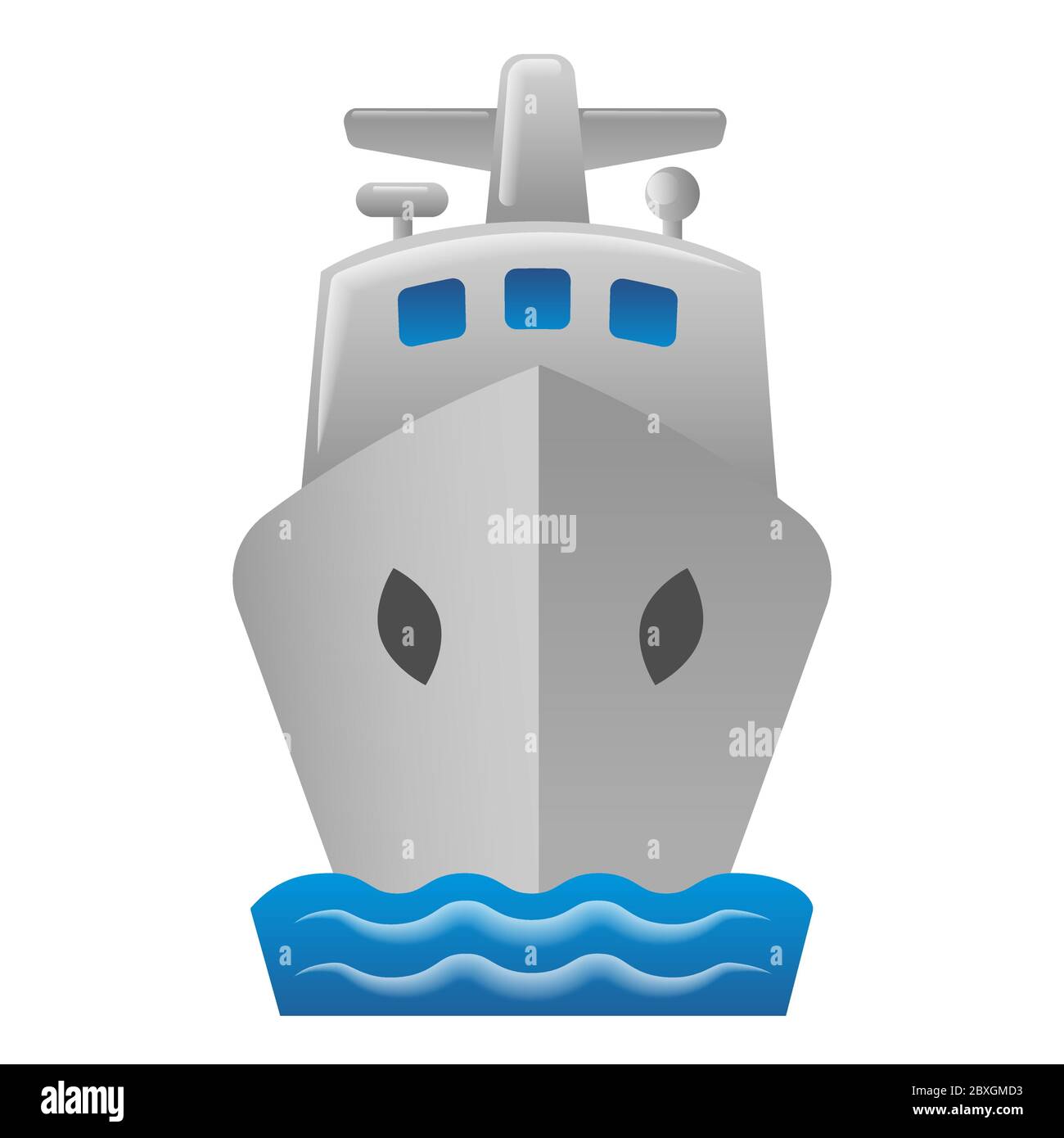 Illustration der Kreuzfahrtschiffe-Ikone im Meer Stock Vektor