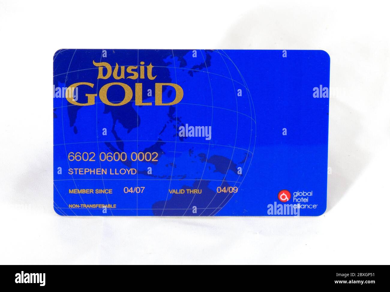 Hoteltreuekarte für den Dusit Gold Club, vom Dusit Thani Hotel Bangkok Stockfoto