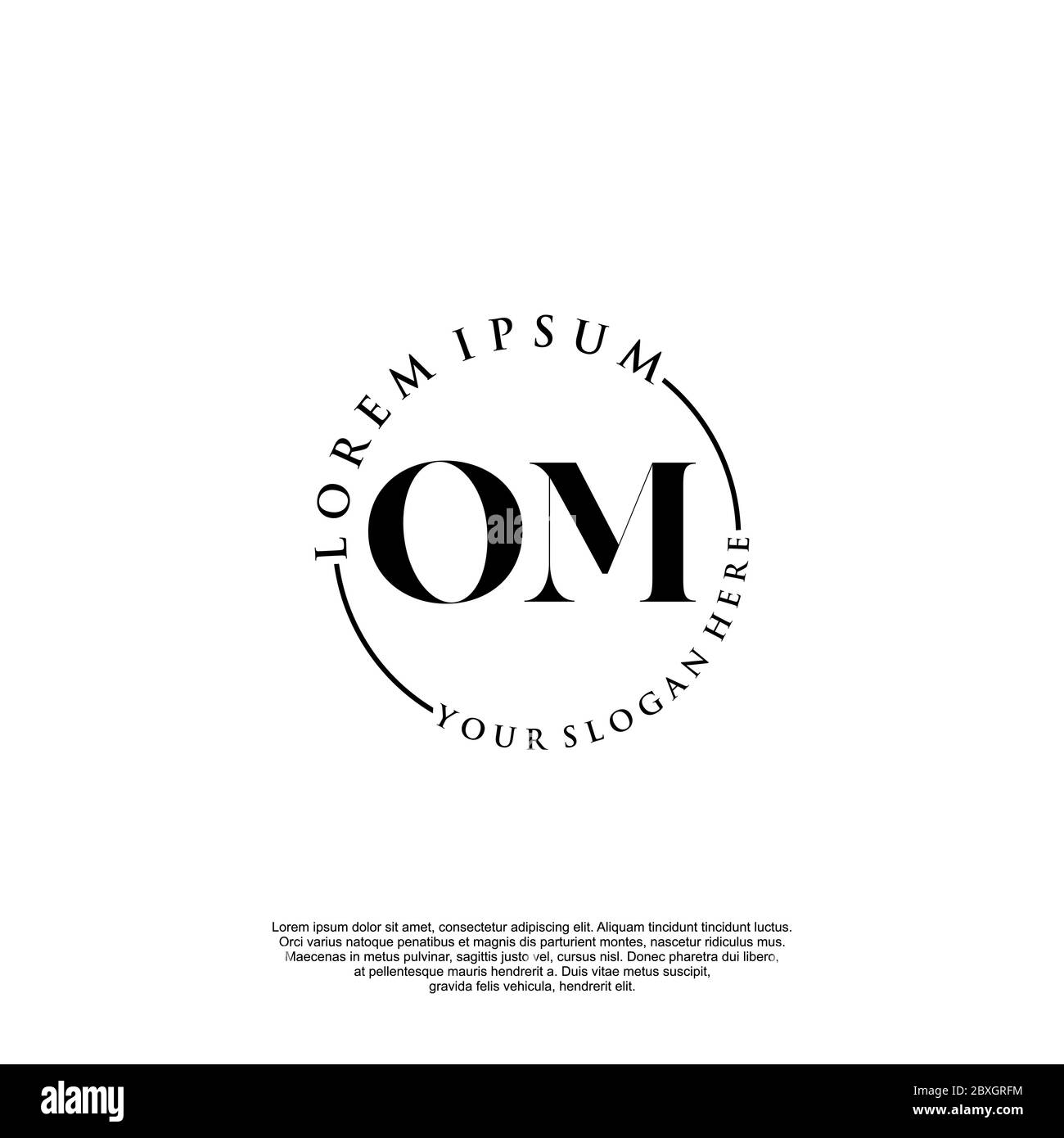 OM Initial Handwriting Logo Template Vektor Stock Vektor