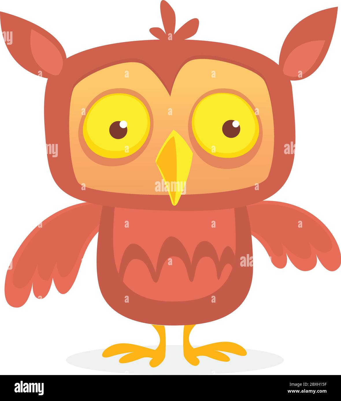 Glücklich Cartoon Eule. Vektorzeichen isoliert Stock Vektor