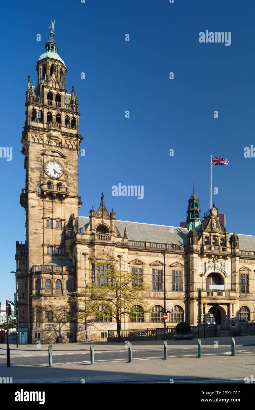 UK,South Yorkshire,Sheffield,Town Hall vom Gipfel des Fargate Stockfoto
