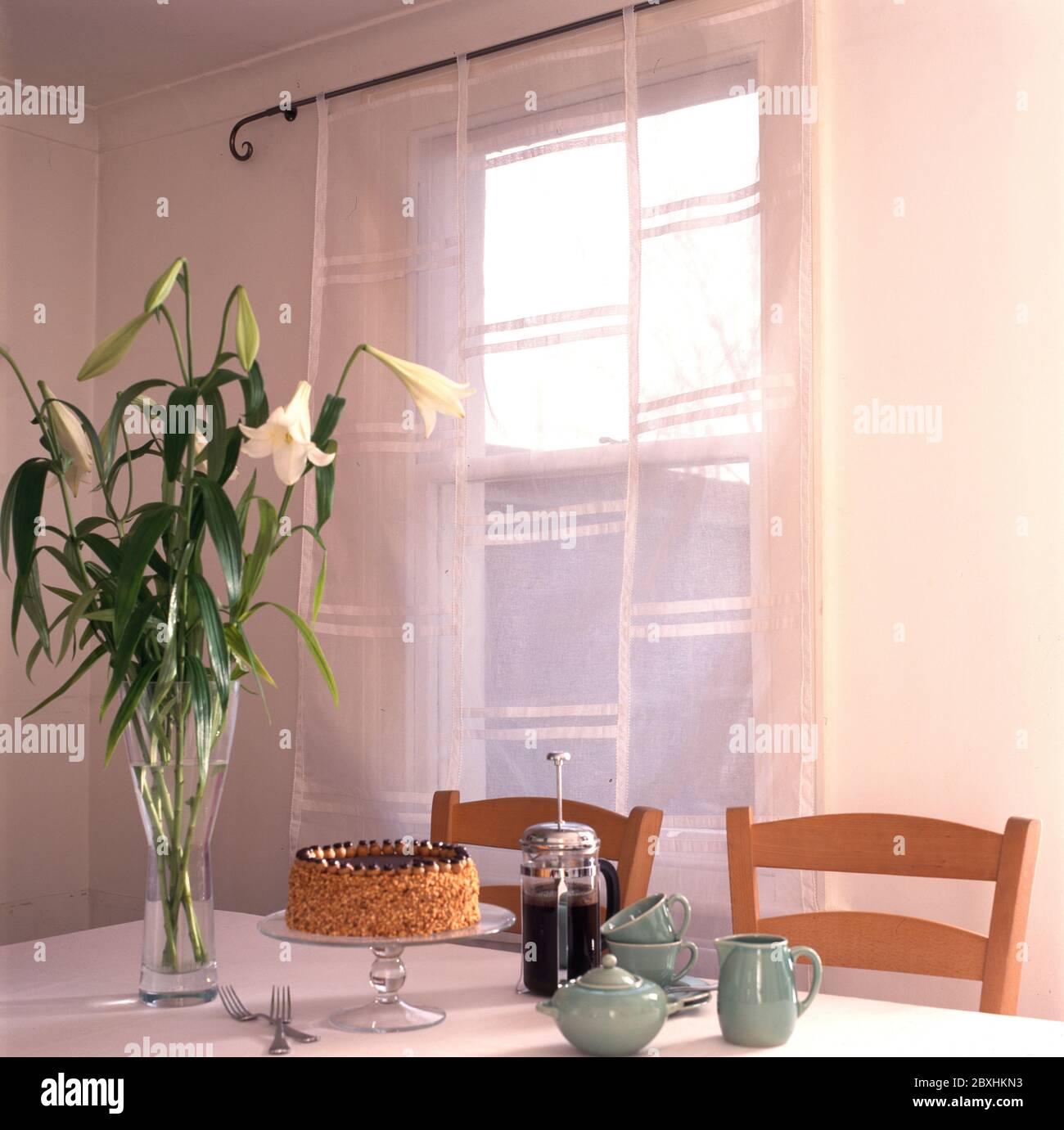 Fensterverkleidung für Privatsphäre Stockfoto