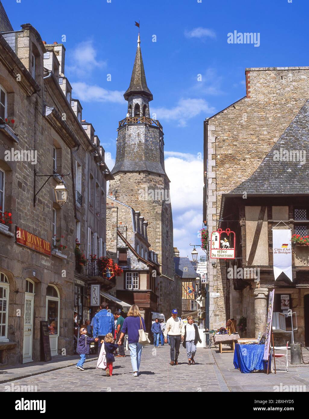 Tour de l ' Horloge, rue de l ' Horloge, Dinan, Côtes-d ' Armor, Bretagne, Frankreich Stockfoto