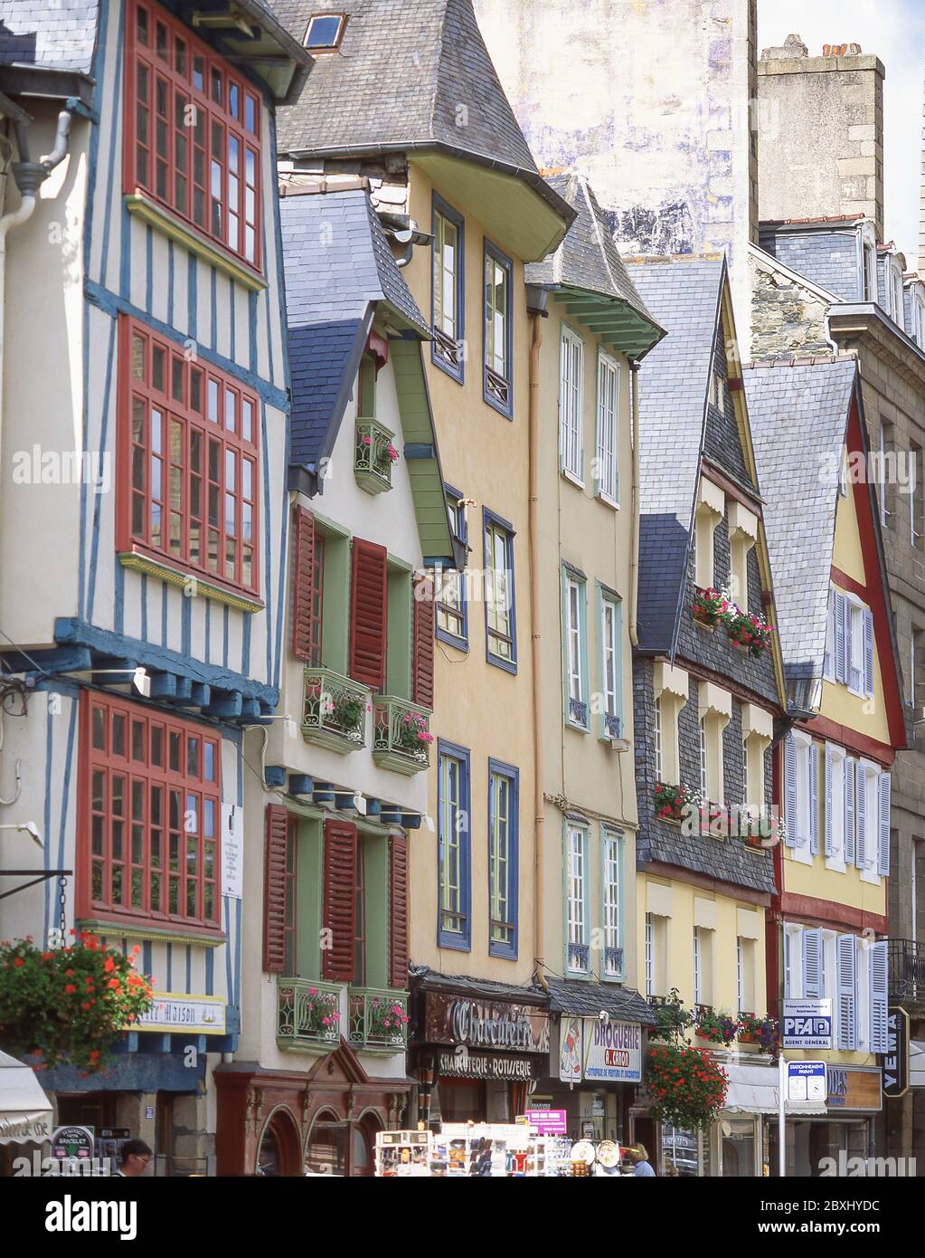 XVII century lantern houses, Place Otages, Morlaix, Finistère, Brittany, France Stockfoto