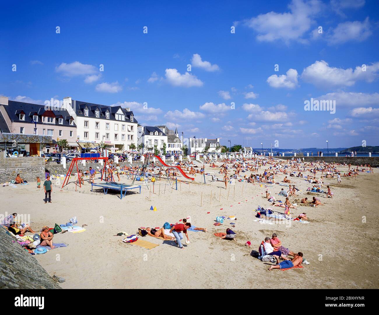 Plage du Port, Locquirec, Finistère, Bretagne, Frankreich Stockfoto