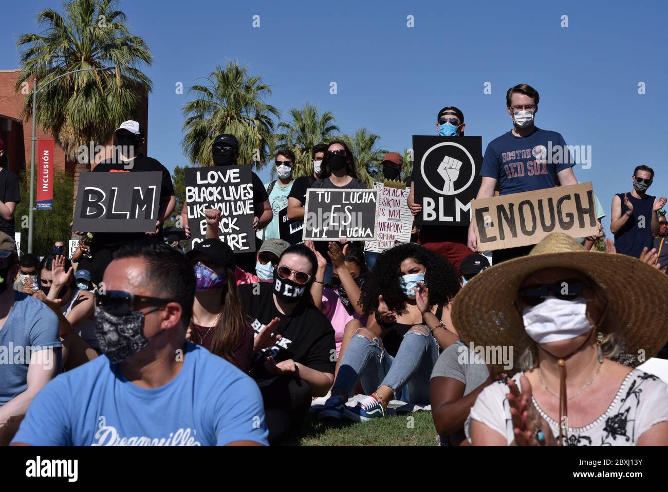 Tausende von Demonstranten besuchen die Black Lives Matter Tucson: Feier von Black Lives Protest und Demonstration, um schwarze Menschen zu erinnern, die herkommen Stockfoto