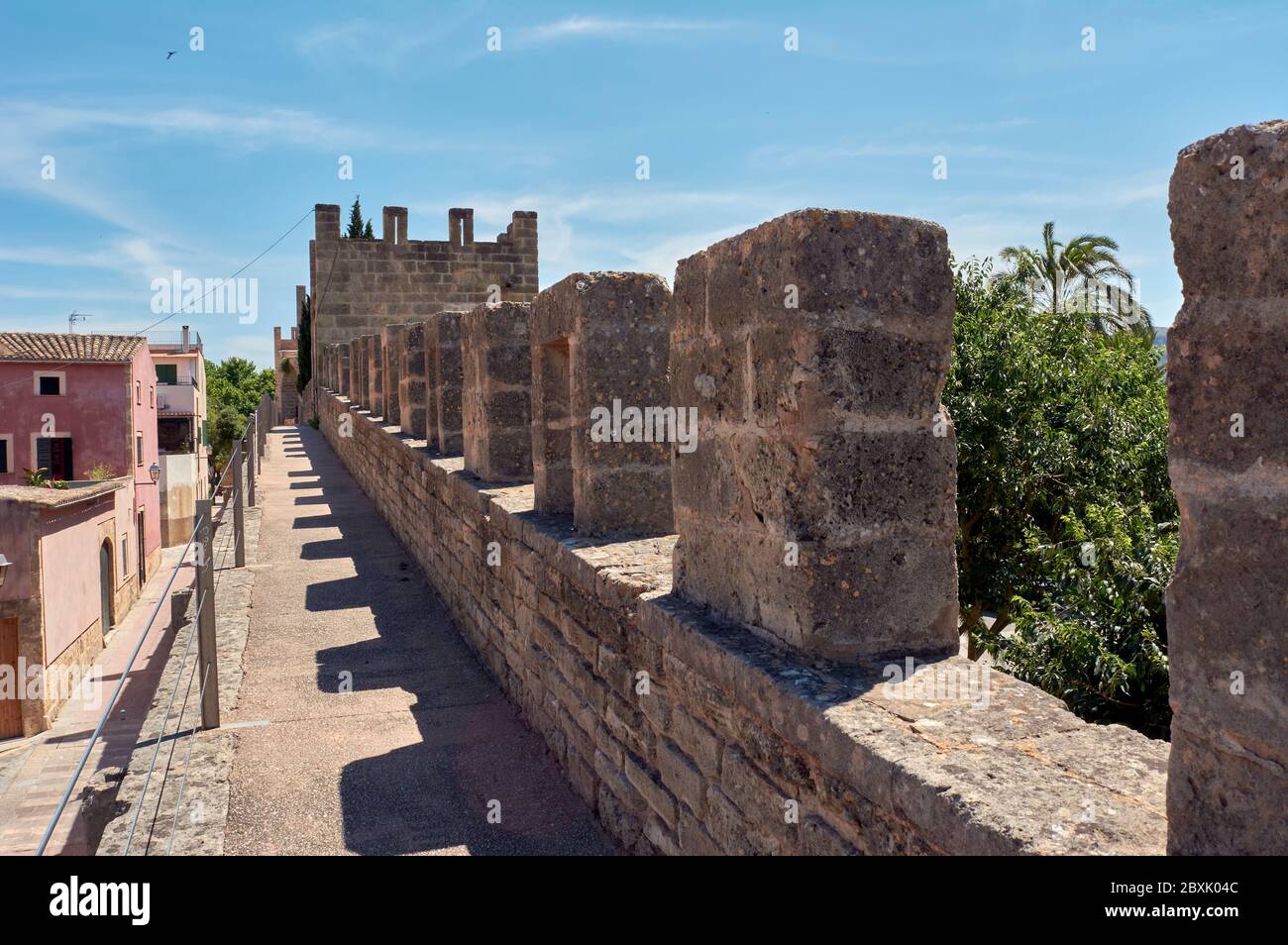 Festung in Alcudia, römische Burgmauer Mallorca Insel in Balearen Spanien Stockfoto