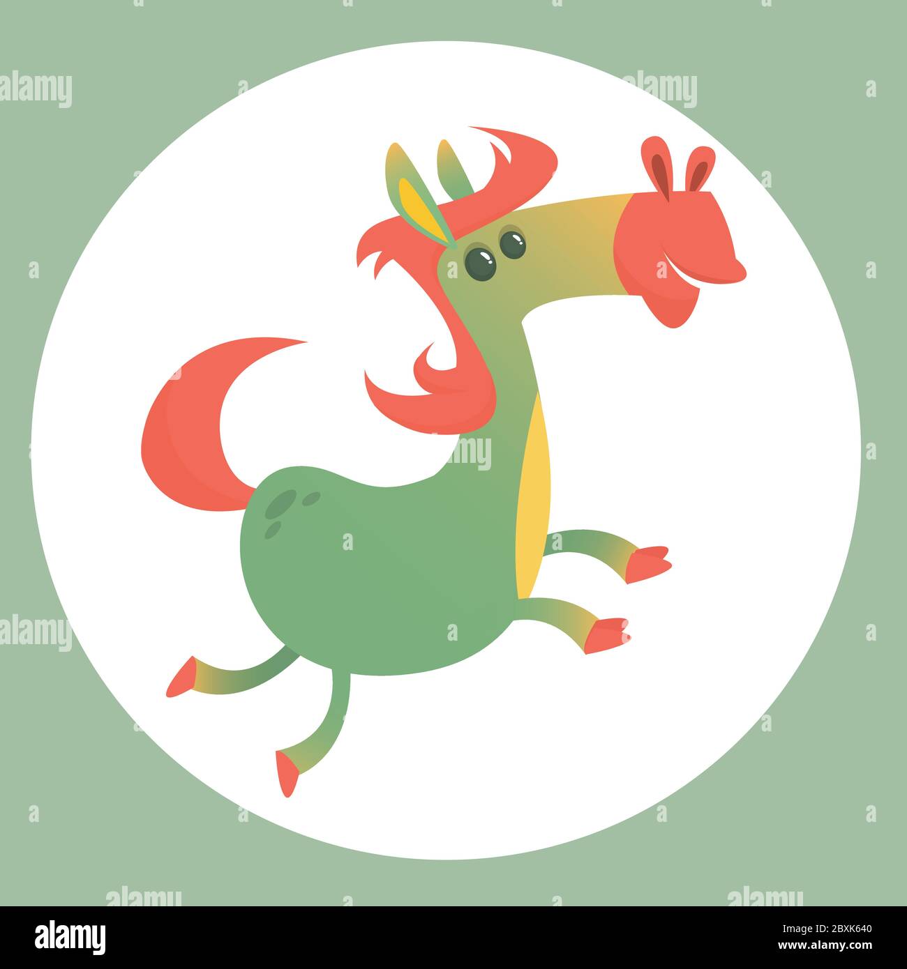 Vektor lächelnd lustige Cartoon Pferd Charakter Stock Vektor