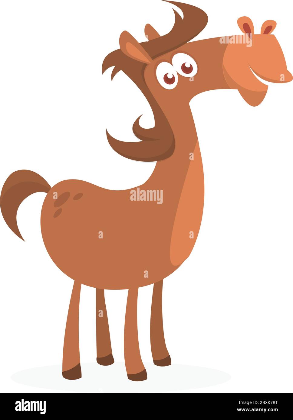 Illustration eines lustigen Cartoon-Pferd. Vektor illustriert Stock Vektor